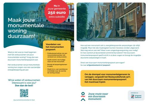 Actieflyer voor het monumentenpaspoort 